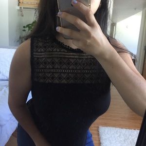 black top with crotchet detailing